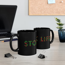 Load image into Gallery viewer, Stonk Life  Word Art Black mug 11oz
